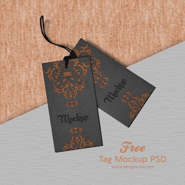Top View of Two Clothing Tags Mockup