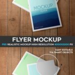 Top View of Two Flyers Mockup