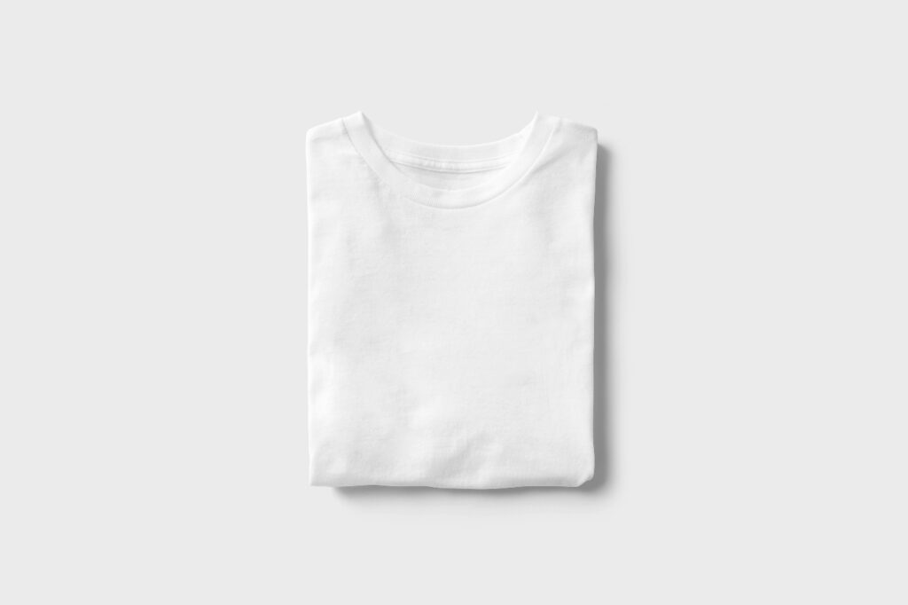 Top View of Two Folded T-Shirts Mockup