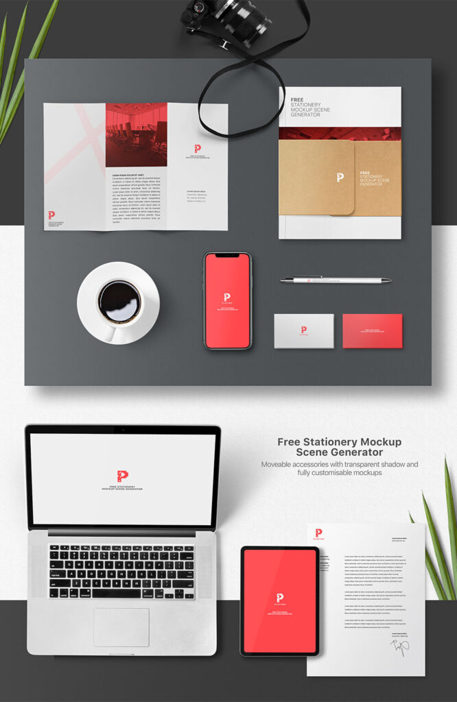 Top View of Two Gorgeous Stationery Mockups
