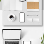 Top View of Two Gorgeous Stationery Mockups