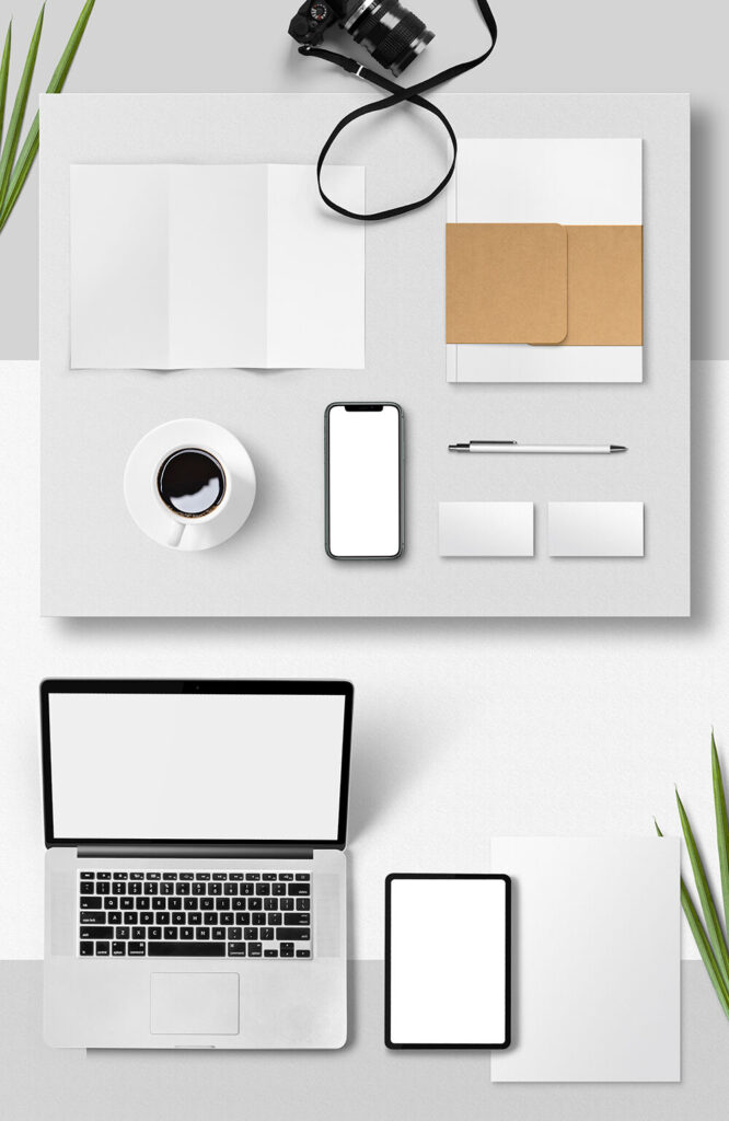 Top View of Two Gorgeous Stationery Mockups