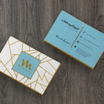 Top View of Two Horizontal Business Cards Mockup