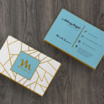 Top View of Two Horizontal Business Cards Mockup