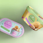 Top View of Two Ice Cream Tubs Mockup