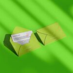 Top View of Two Open and Closed Envelopes Mockup