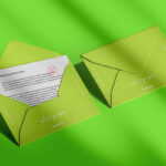 Top View of Two Open and Closed Envelopes Mockup