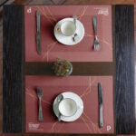 Top View of Two Placemats on Table Mockup