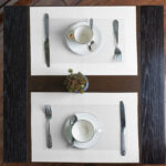 Top View of Two Placemats on Table Mockup