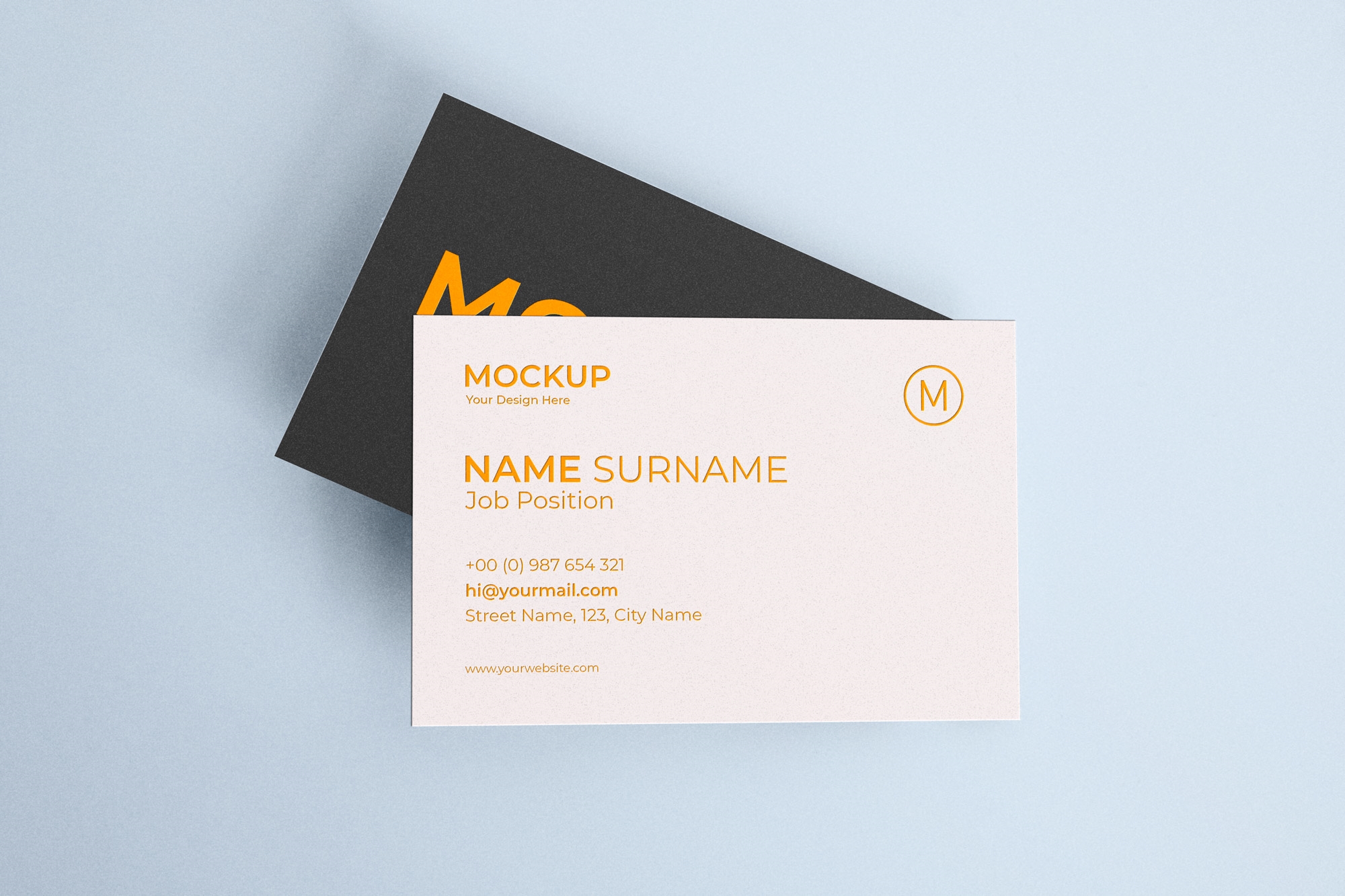 Top View of Two Realistic Business Cards Mockup FREE PSD