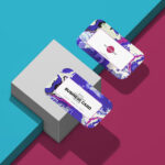 Top View of Two Round Corner Business Card Mockup