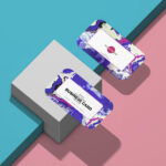 Top View of Two Round Corner Business Card Mockup