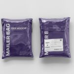Top View of Two Shipping Plastic Bag Packaging Mockup