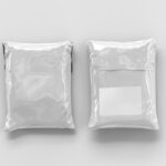 Top View of Two Shipping Plastic Bag Packaging Mockup