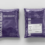 Top View of Two Shipping Plastic Bag Packaging Mockup