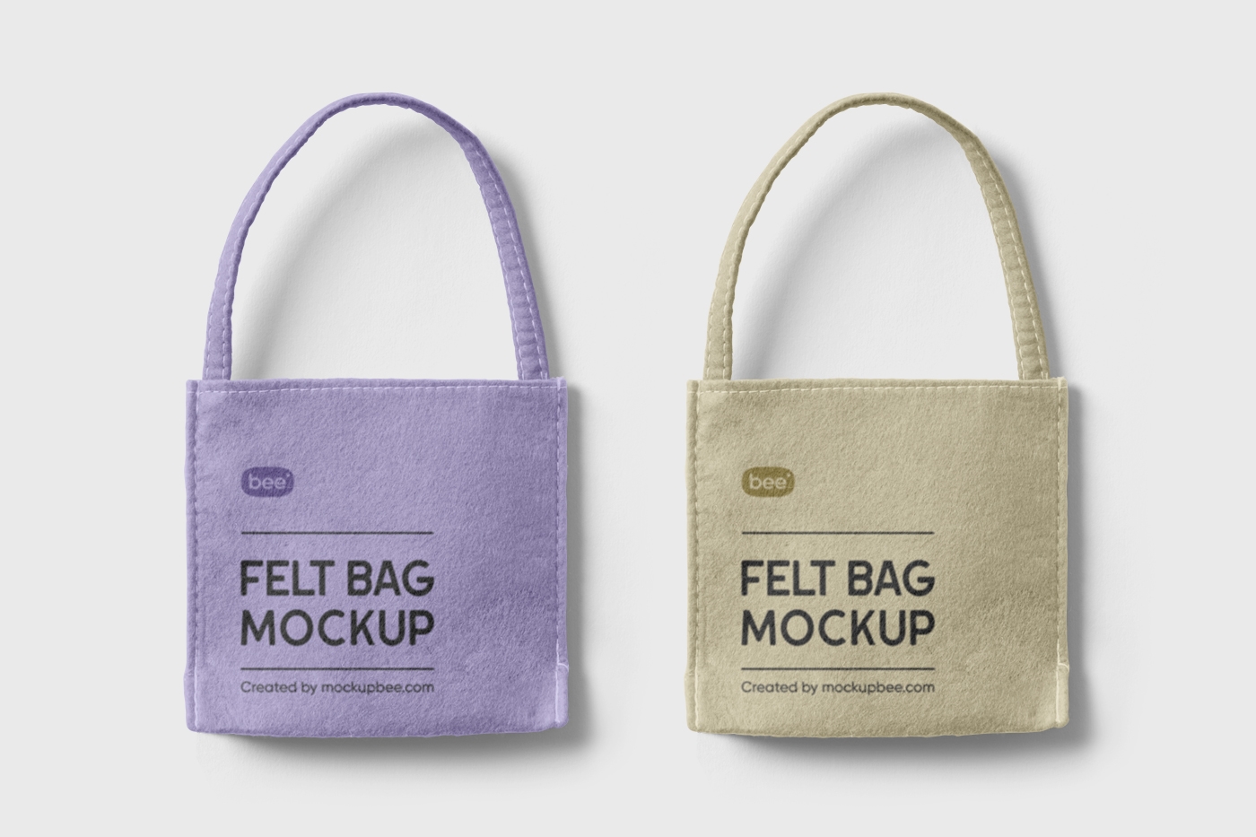 Top View of Two Tote Felt Bags Mockup FREE PSD