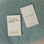 Top View of Two Vertical Business Cards Mockup