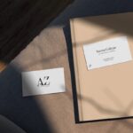 Top View of US Size Business Cards Mockup