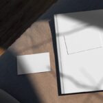 Top View of US Size Business Cards Mockup