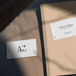 Top View of US Size Business Cards Mockup