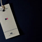 Top View of Vertical Clothing Tag Mockup