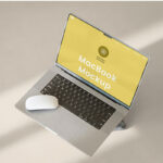 Top View of Wide Open MacBook Mockup