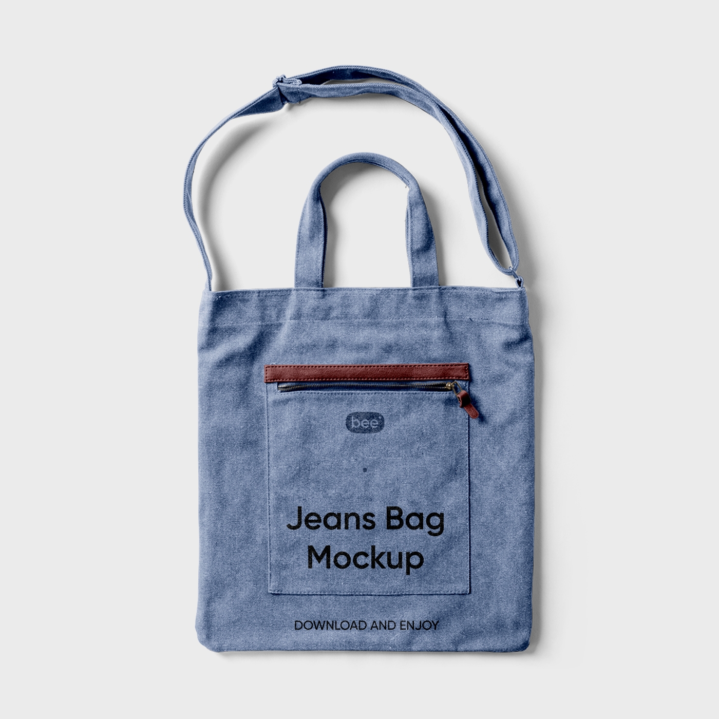 Top View of Wrinkled Jeans Bag Mockup FREE PSD