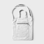 Top View of Wrinkled Jeans Bag Mockup