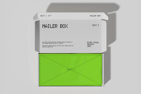 Top View Opened Mailer Box Mockup