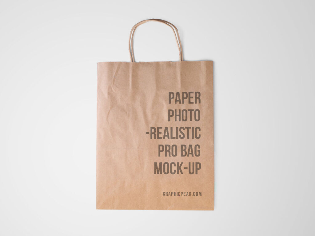 Top View Paper Bag Laid Down on Floor Mockup
