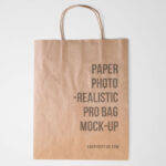 Top View Paper Bag Laid Down on Floor Mockup