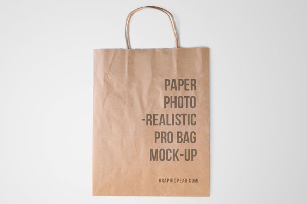 Top View Paper Bag Laid Down on Floor Mockup