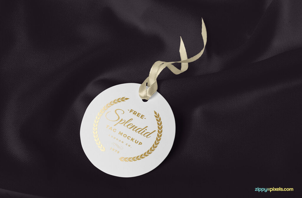 Top-View Round Label Tag Mock Up