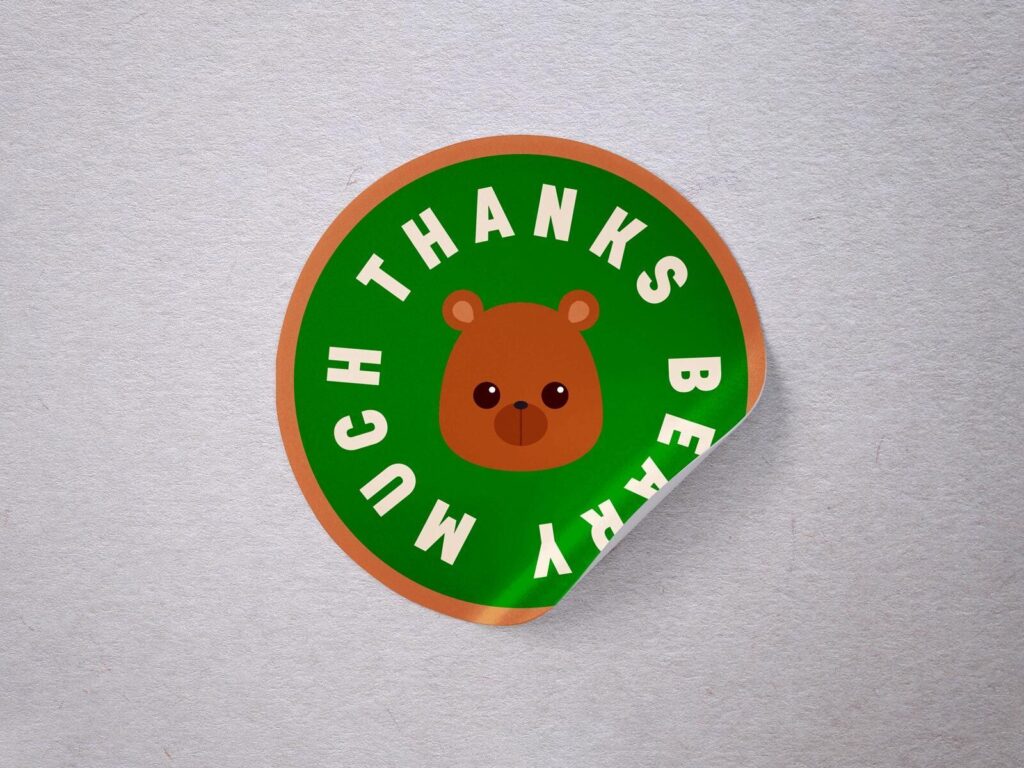 Top View Rounded Peel Off Sticker Mockup