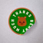 Top View Rounded Peel Off Sticker Mockup