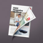 Top View Semi-open Magazine Mockup