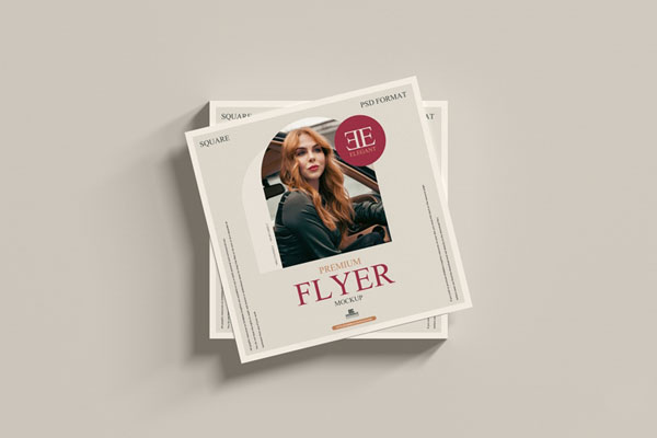 Top View Square Flyer Mockup