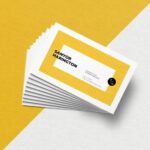 Top View Stacked Business Cards Mockup