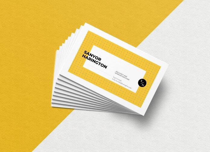 Top View Stacked Business Cards Mockup