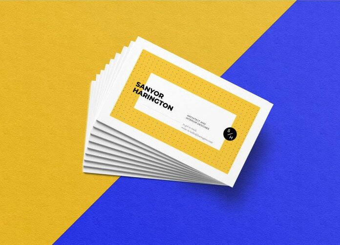 Top View Stacked Business Cards Mockup