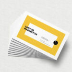 Top View Stacked Business Cards Mockup