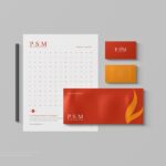 Top View Stationery Mockup Features Business Cards, Envelope, and Letterhead