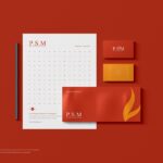 Top View Stationery Mockup Features Business Cards, Envelope, and Letterhead