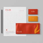Top View Stationery Mockup Features Business Cards, Envelope, and Letterhead