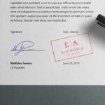 Top Vision of 3 Stamp and Wax Seal Logo Mockup