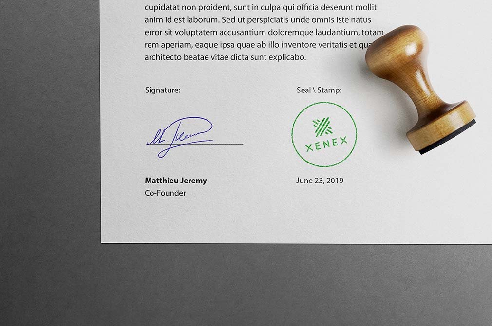 Top Vision of 3 Stamp and Wax Seal Logo Mockup