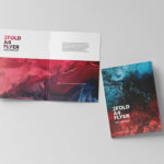 Top Vision of Bi Fold A4 Flyer Mockup