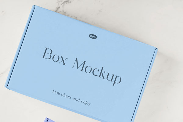Top Vision of Cardboard Boxes Mockup