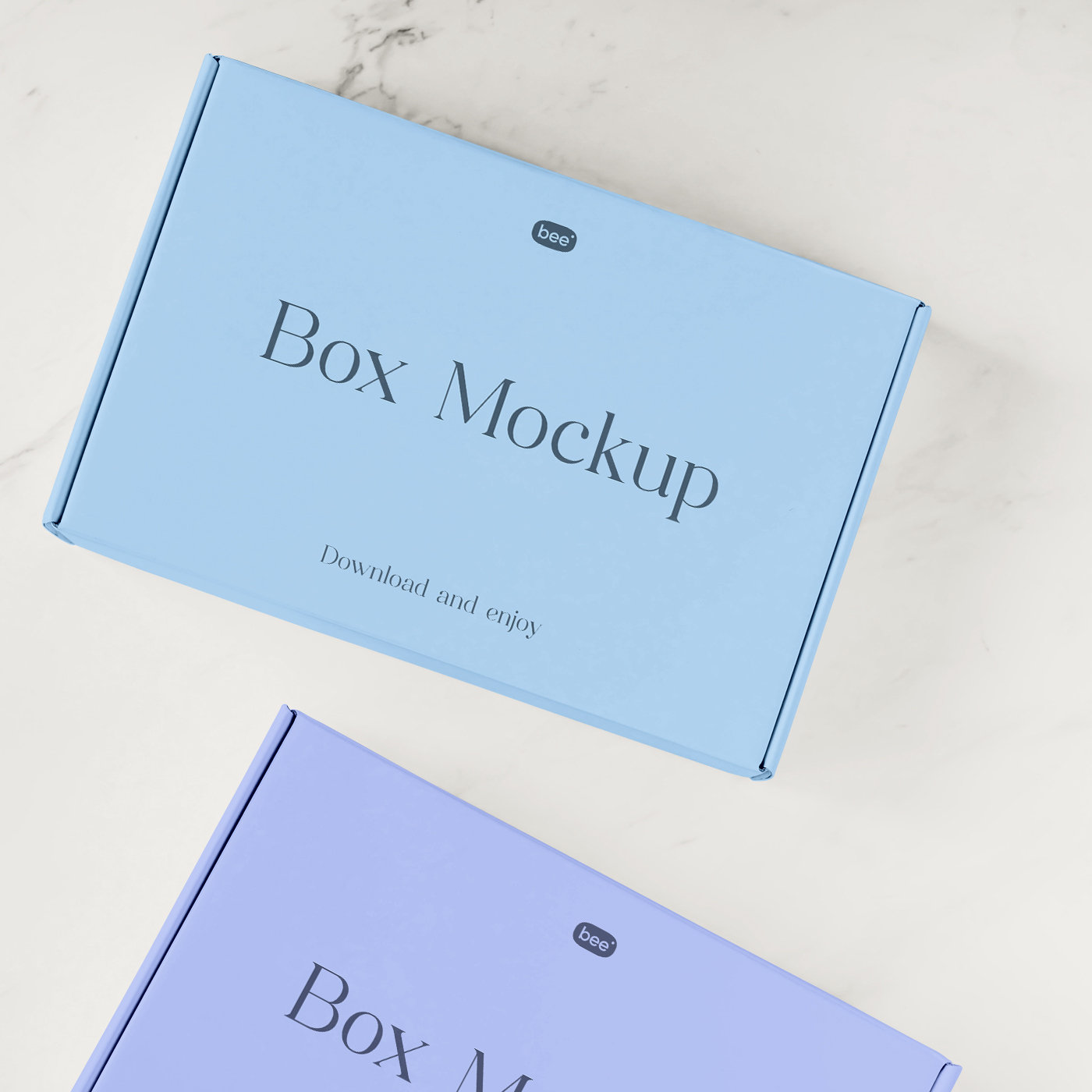 Top Vision of Cardboard Boxes Mockup FREE PSD