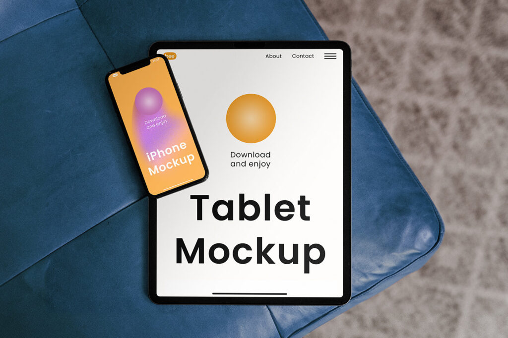 Top Vision of iPhone on iPad Mockup